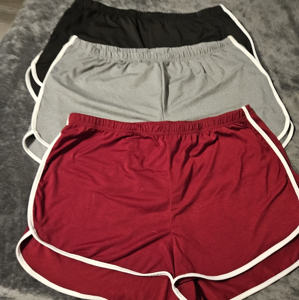 Women's Casual Shorts - Black, Gray, and Red